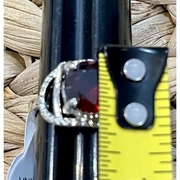 NWT Cushioned Garnet On Rhodium Plating Ring Size 9.75 Mob Wife Statement - Picture 9 of 10
